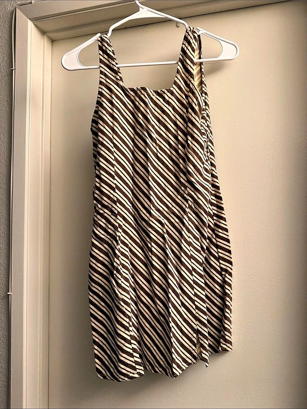 Zulu & Zephyr Mini Dress - Brown Stripe Size XXS